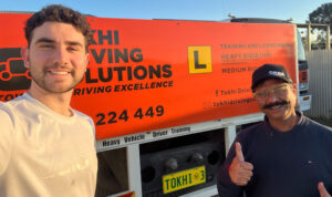 Happy customer take selfie with trainer