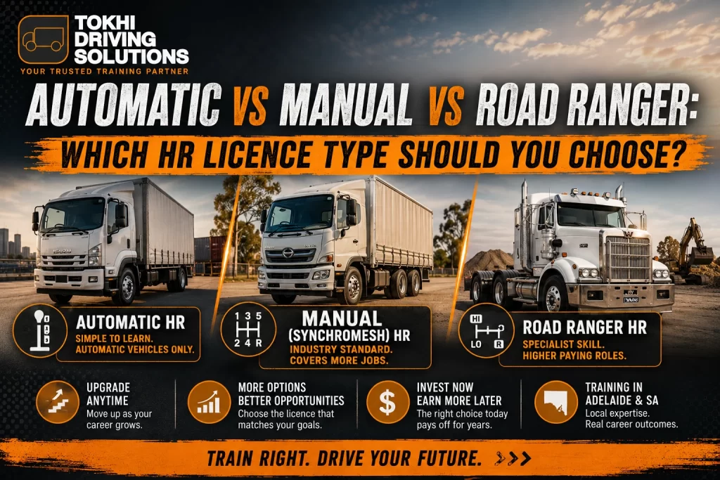 Automatic vs Manual vs Road Ranger HR Licence Banner